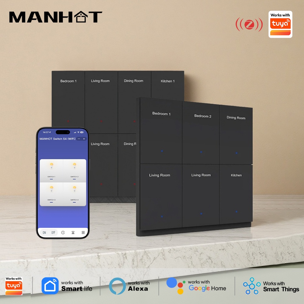 Smart Home Display - Interruttore Intelligente Zigbee Manhot DIY con
