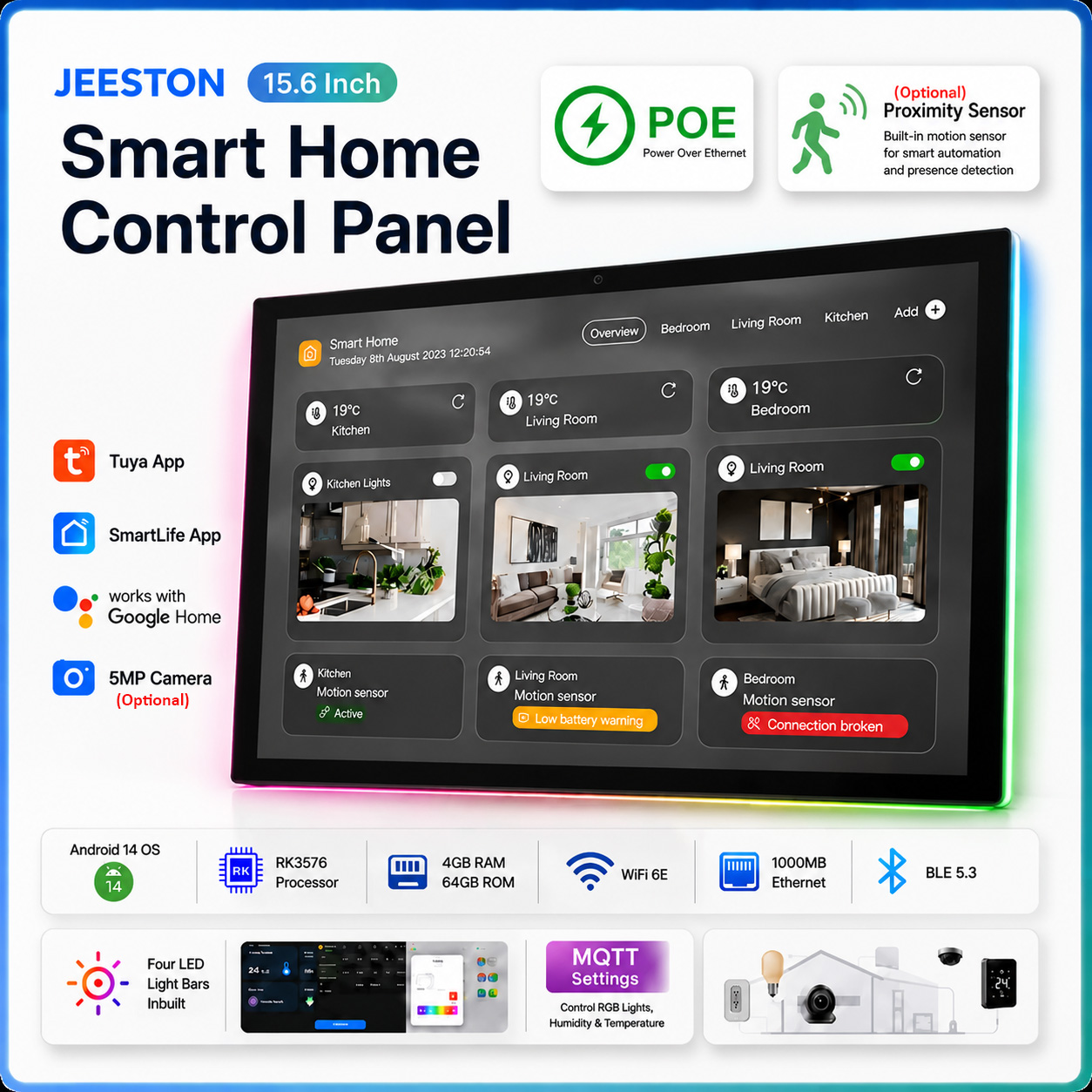 Smart Home Mqtt - Pannello di Controllo Touch da 15,6